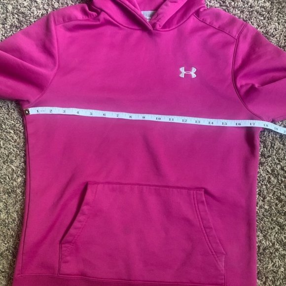 UNDER ARMOUR Magenta Pullover Hoodie Sweatshirt Size S - Picture 10 of 11